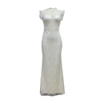 thumbnail image 6 of Womens Casual Elegant V-Neck Slim Solid Long Dress Skirt Dress Summer Floral Formal Sundresses Wedding Guest Graduation Prom Bodycon Cocktail Dresses A517-4461, 6 of 8