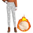 thumbnail image 4 of Leggings Navideños Para Mujer Leggings Con Forro Polar Moda Casual Impreso Span Cintura Alta Mantener Caliente Pantalones de Cuerpo Entero Odeerbi ODB197457, 4 of 6