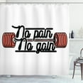 thumbnail image 1 of Ambesonne Fitness Shower Curtain, No Pain No Gain Sign, 69"Wx70"L, Coral Black White, 1 of 3