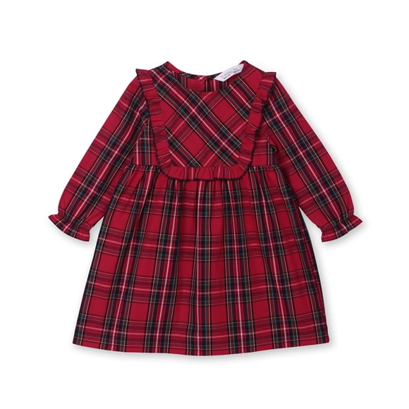 Vestido Beebay a cuadros tartán con canesú rojo, 4 años