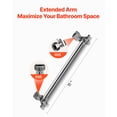 thumbnail image 3 of VEVOR Shower Head Extension Arm, 11 Inches, Brass Shower Arm Extender with Flexible Adjustable Angle Height, Chrome Finish,G1/2 Universal Thread Connector Compatible,for Rain & Handheld Showerhead, 3 of 9
