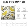 thumbnail image 6 of PIKWEEK  Decorative Throw Pillow Cover Square Trendy Yellow Gray Ivory Vintage Floral Bird Lumbar Pillowcase with Hidden Zipper Decor Cushion Gift for Holiday Sofa Bed 2pc, 6 of 6