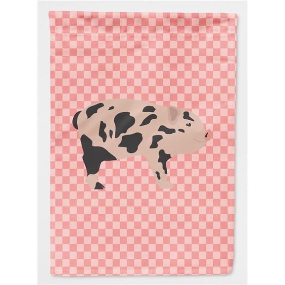 Carolines Treasures BB7935GF Mini Miniature Pig Pink Check Garden Flag