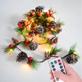 thumbnail image 2 of Guirlandes Lumineuses de Noël avec Télécommande et Minuterie 6.56 Pieds Lumières en Forme de Pomme de Pin avec Baies Rouges 20 LED Guirlande Lumineuse 6 Niveaux de Luminosité Décorations pour l'Action de Grâce Noël, 2 of 4