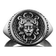 thumbnail image 2 of Medusa Pinky Signet Ring For Men, Greek Mythology Engraved Gorgon Ring in Silver, Fantasy Serpent Ring For Boyfriend, Ancient Ring For Dad, 2 of 5
