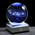 thumbnail image 1 of 3.15” Solar System Crystal Ball 3D Sun System Planets Model Globe with LED Base Home Decorative Ornament Astronomy Gifts, 1 of 4