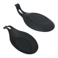 thumbnail image 3 of 2pcs Silicone Spoon Rests Kitchen Utensil Holder Heat Resistance Spoon Rack Spoon Pad for Home Restaurant (Black), 3 of 8