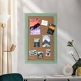 thumbnail image 3 of SOFE Linen Cork Board Bulletin Board, 18" x 28" x 0.7" Green Framed Corkboard, Wood Frame Decorative Hanging Pin Board, Message Memo Board or Vision Board for Office School, 3 of 7