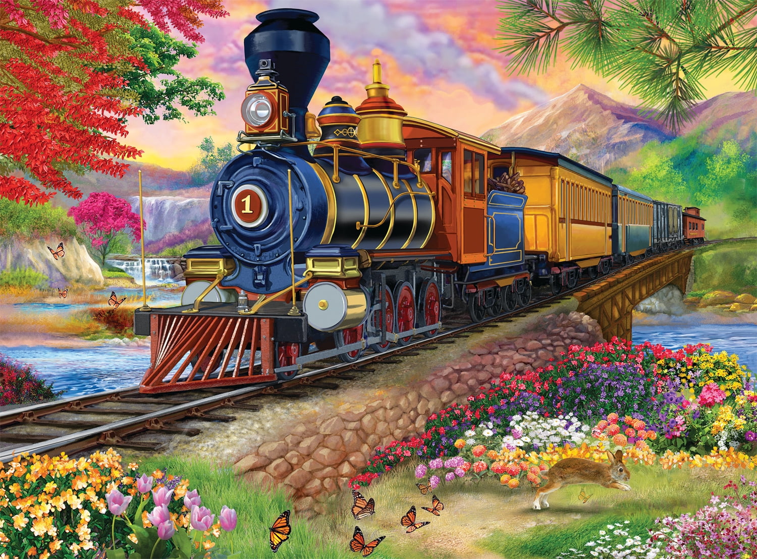 Buffalo Games 1000-Piece Scenic Steam Engine Jigsaw Puzzle