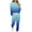 Blue, variant on Two Piece Outfits for Women Long Sleeve Top Pant Set Crew Neck Tracksuit Gradient Sweatsuits Jogger Sweatpants Suit (Blue L)
