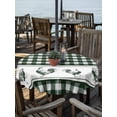 thumbnail image 2 of Outdoor Tablecloth with Umbrella Hole for Patio/Picnic/Party/Camping, Farmhouse Green Plaid Waterproof Table Cloth Round Cover Washable, Vintage Country Cock Checkered (Dia 60"), 2 of 8
