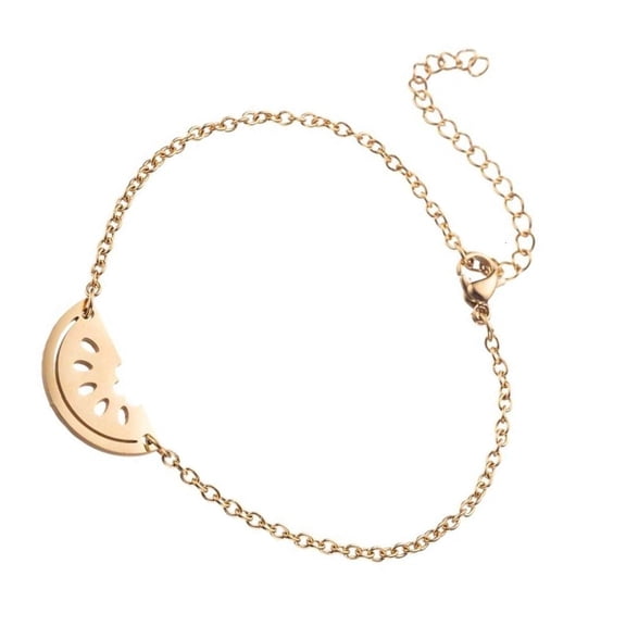 Unique Watermelon Charm Bracelet Stainless Steel Wristchain Accessory for Ladies
