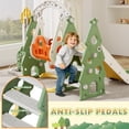 thumbnail image 3 of XJD 6-in-1 Toddler Slide and Swing Set, Kids Indoor Outdoor Playset with Basketball Hoop, Backyard Playground for Toddlers 1-3 Years Old, Green, 3 of 11