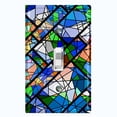 thumbnail image 1 of Metal Light Switch Plate Outlet Cover (Stained Glass Window Tile Pattern GLA007), 1 of 1