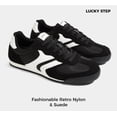 thumbnail image 4 of LUCKY STEP Womens Retro Thin Sole Lace up Fashion Sneakers Classic Lightweight Casual Shoes,Black, 4 of 10