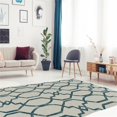 thumbnail image 2 of Linon Tripoli Catalon Polyester 8'x10' Rug in Ivory and Teal, 2 of 5