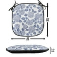 thumbnail image 4 of Rose Chair Seating Cushion Set of 6, Monochrome Design Pattern of Romantic Flower Petals Leaves, Seat Pads for Office with Anti-slip Backing, 16"x16", Dark Violet Ceil Blue, by Ambesonne, 4 of 7