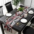 thumbnail image 3 of Grey Geometric Table Runner 36 Inches Long, Modern Abstract Black White Red Striped Kitchen Coffee Dining Table Decoration for Home Party Birthday Wedding Home Decor 13x36 Inches, 3 of 8