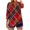 Red, variant on Casual Blouse for Women 3/4 Length Sleeve V Neck Button down Print Shirts Casual Loose Lightweight Tunic Tops (XL, Black-B)