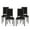 Black, variant on Noble House Robin French Wood Upholstered Dining Chair, Set of 4, Brown