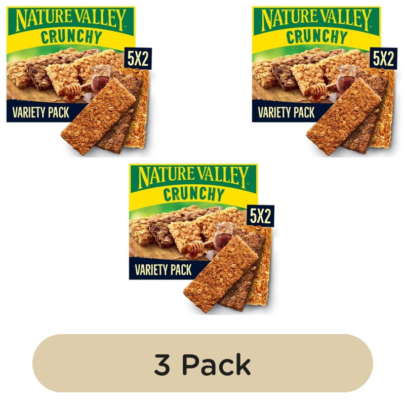 Nature Valley Crunchy Variety Pack Cereal Bars 5 x 42g, British Import (Pack of 3)