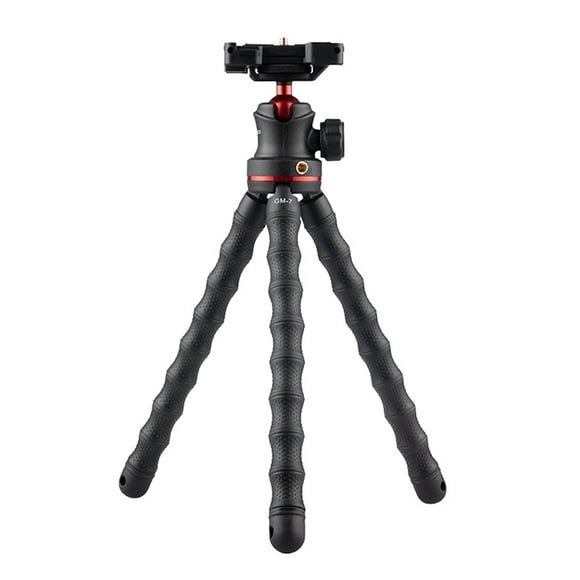 GIZOMOS GM-7 Support Flexible pour Trépied Mini Support Portable pour Pieuvre avec Tête à Bille/clip pour Téléphone pour Cellulaire/tablettes/appareil Photo Reflex Numérique/appareils Photo DC/sports