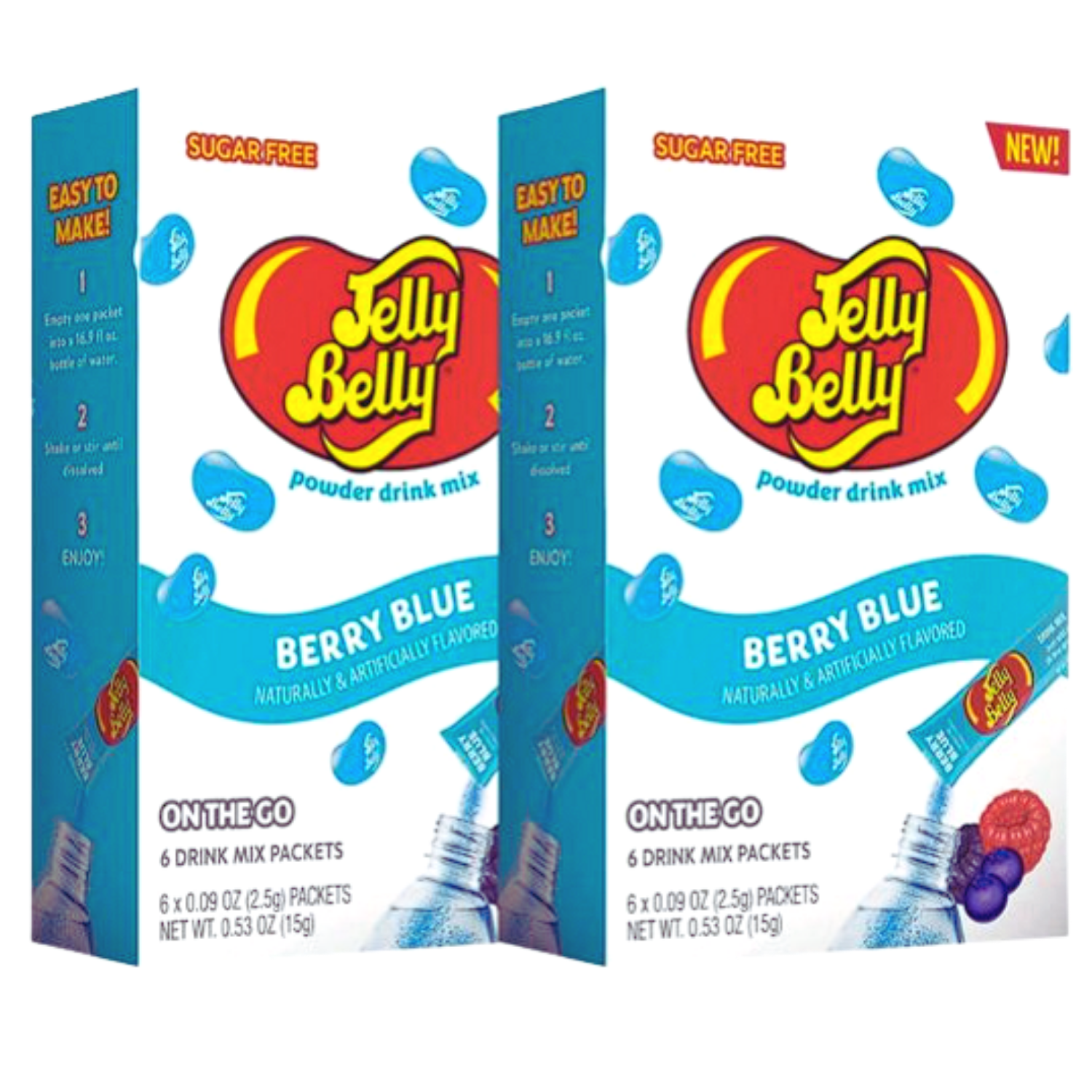 Jelly Belly, Berry Blue Singles to Go Powdered Water Enhancer Drink Mix