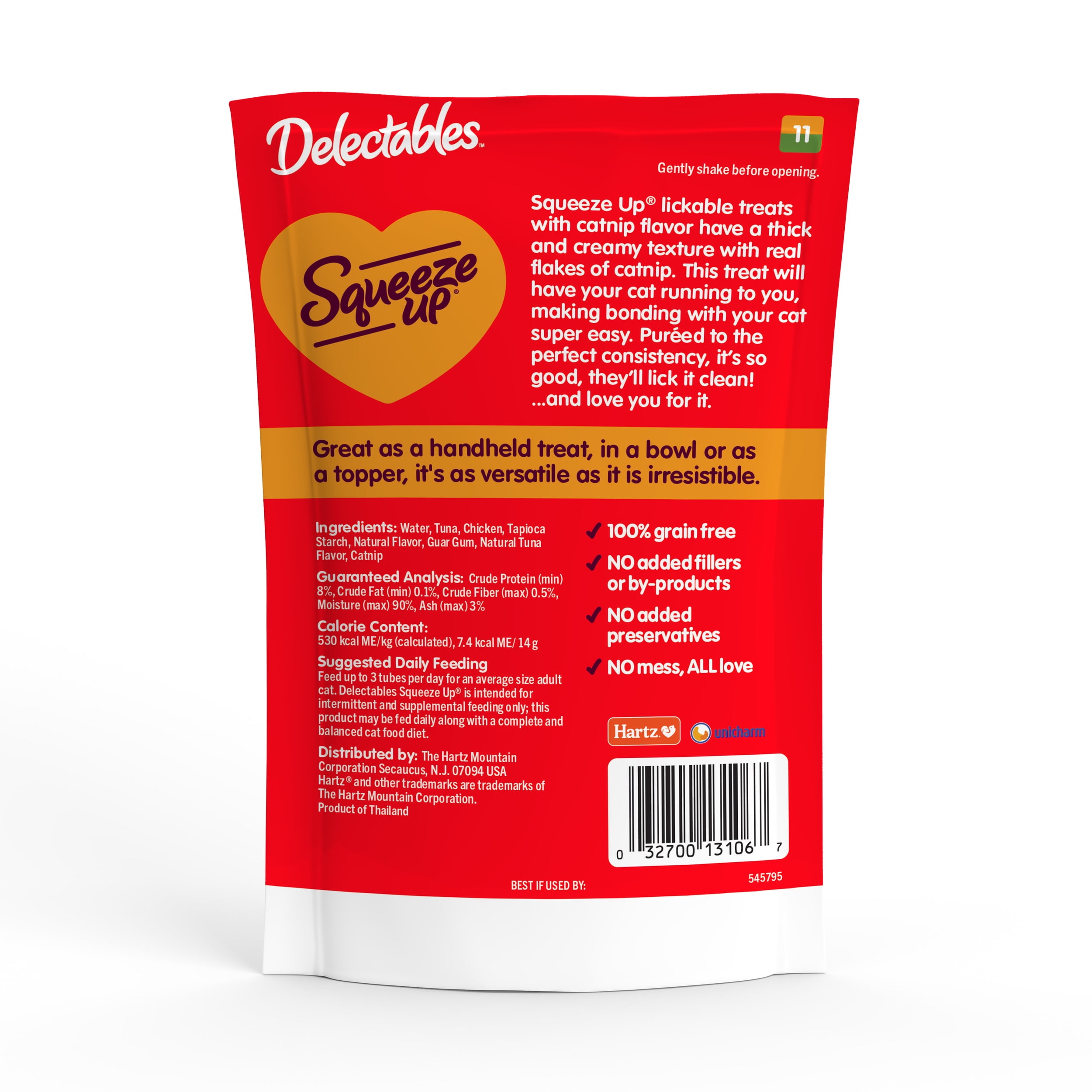 Hartz Delectables Squeeze Up Chicken with Catnip Flavored Lickable Cat Treat, 32ct