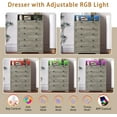 thumbnail image 5 of FANRAL 5 Drawers Dresser for Bedroom,Tall Dresser Modern Chest of Drawers with LED Open Shelf,Wood Closet Clothes Organizer Storage Cabinet,Light Gray Dresser, 5 of 8