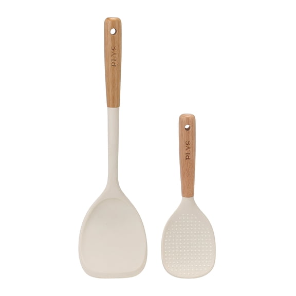 REGALWOVEN Cooking Utensil Set, Color-Blocked Silicone Kitchen Gadgets for Home Cooking White A 2
