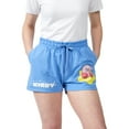 thumbnail image 2 of Kirby Warp Star Glitter Puff Print Women's Blue Sweat Shorts Medium, 2 of 2