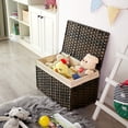 thumbnail image 2 of Cesta de Almacenamiento, Cesta de Lavandería de 65 L con Tapa, Bolsas de Tela Extraíbles y Asas, Plegable, para Lavadería, Dormitorio, Mantas, Ropa, Sala de Estar, Marrón, 2 of 9
