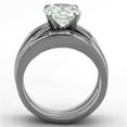 thumbnail image 3 of Women's Stainless Steel Engagement Ring with 9mm AAA Grade CZ in Clear - Size 8, 3 of 4