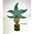 thumbnail image 2 of Starfish with Aegean Blue Glass Lamp Finial Antique Metal 2.5"h, 2 of 7