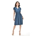 thumbnail image 1 of Vestido manga con volantes Roman Fashion /Juvenil, 8867-SO (Azul petroleo) azul petroleo G, 1 of 5