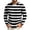 30#Black, variant on Fashion Warm Toned Wide Striped T-Shirt for Men, Crew Neck Raglan Sleeve Long Sleeve Pullover Top, Soft Fall Casual Streetwear Clothes Orange S