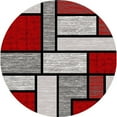 thumbnail image 2 of Premium 3D Hand Carved Thick Modern Contemporary Abstract Rug Design 3995 Red Grey 4'x5'3'', 2 of 11