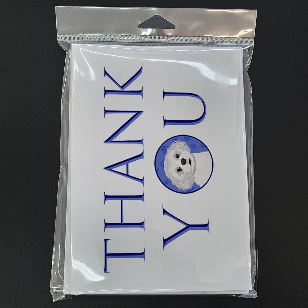 Shih-Tzu Silver and White #1 Thank You Greeting Cards and Envelopes Pack of 8 7 in x 5 in