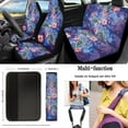 thumbnail image 2 of KUIFORTI Turtle Flower Car Seat Covers Full Set 15 Piece Car Seat Cover Steering Wheel Cover Seat belt Cover Pad Cup Coasters Car Trash Can Car Storage Box Rear View Mirror Cover Keychain, 2 of 5