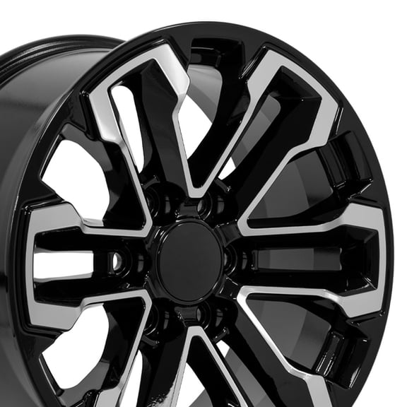 OE Wheels CV69 18 Inch Rim Fits Silverado 1500 Style 6x139.7 18x8.5 Gloss Black Machined - Hollander 5905 (1)