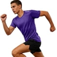 thumbnail image 5 of hoksml Men's Quick Dry Short Sleeve T-Shirt Breathable Mesh Athletic Workout Gym Running Top with Reflective Details, 5 of 9