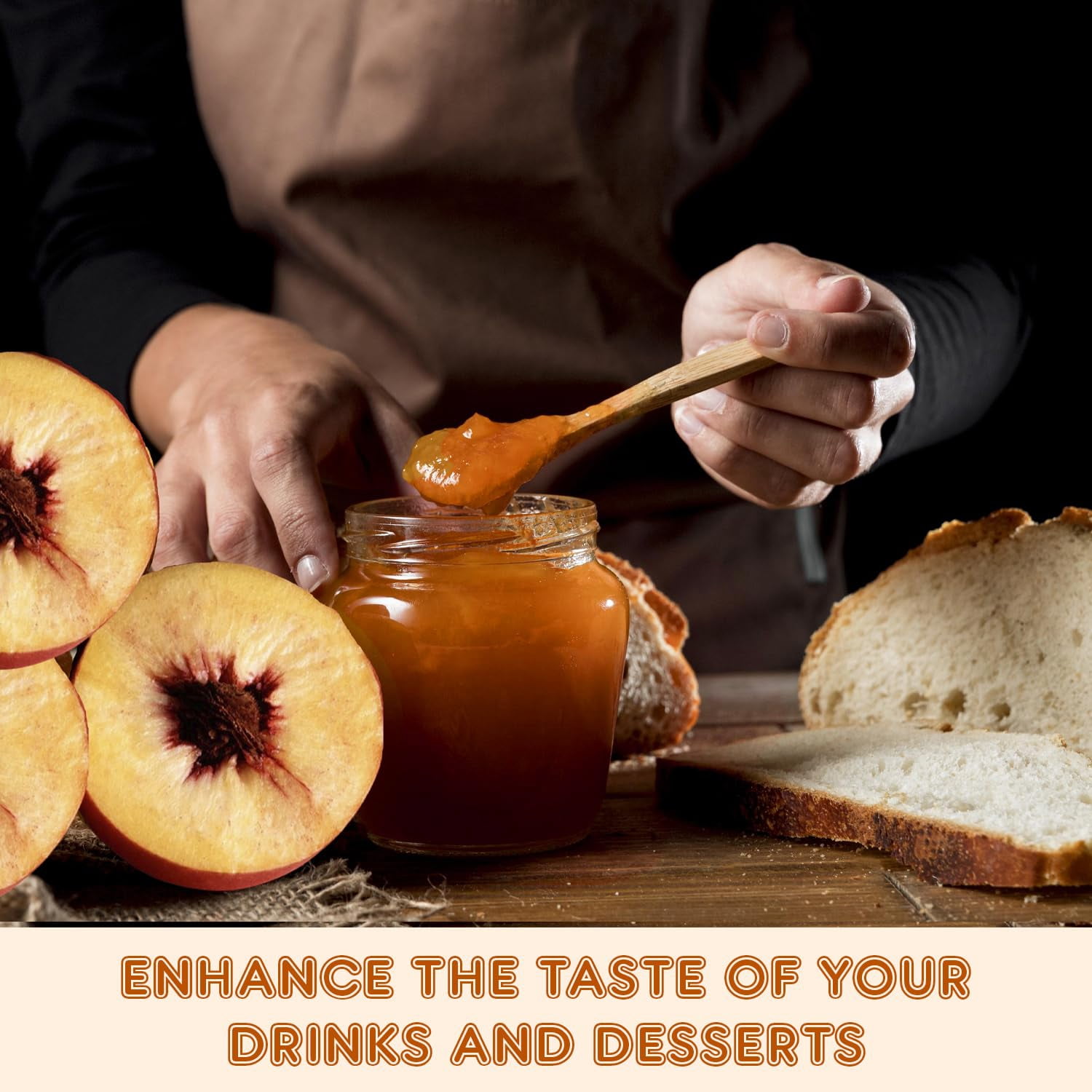 Fanale Premium Peach Flavoring Jam for Bubble Tea, Smoothies, Slushes, and Desserts, 9 lb