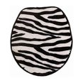thumbnail image 4 of 3pcs Zebra Flannel Lid Toilet Cover & Pedestal Rug & Bathroom Mat Set (Zebra-stripe), 4 of 5