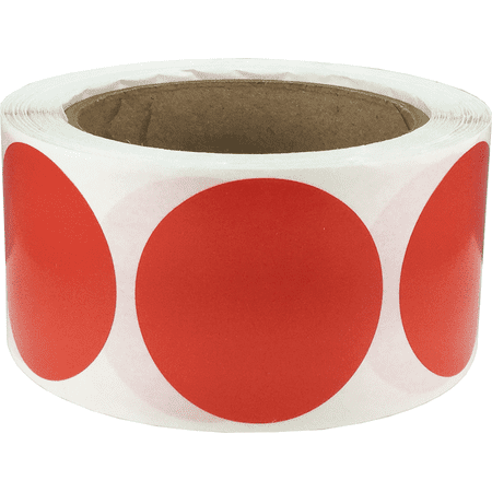 - Red Circle Dot Stickers, 2 Inches Round, 500 Labels on a Roll