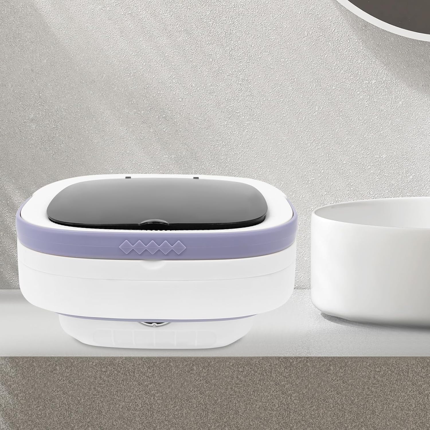 Portable Washing Machine 12L With Spin Basket,Foldable Mini Washing Machine with 3 Modes Cleaning Small Washer for Clothes, Underwear or Small Items, Apartment, Dorm,RV (Purple)