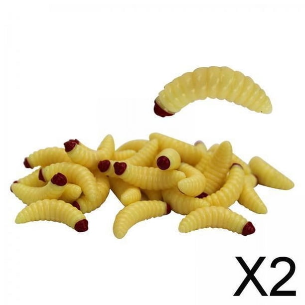 2x50pc Plástico Suave Señuelos De Pesca Lubina Pesca s Cebo De Pesca Cebos De 2 piezas