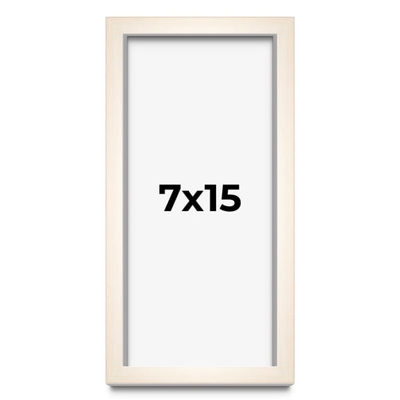 7x15 Shadow Box Cream of Wheat White Washed Display Frame | 0.875 Inches Deep Solid Wood Shadowbox