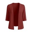 thumbnail image 5 of Stamzod Summer Light Weight Cardigan Women Dressy Casual 3/4 Sleeve Open Front Cardigans Fashion Clothing Red XXL, 5 of 7