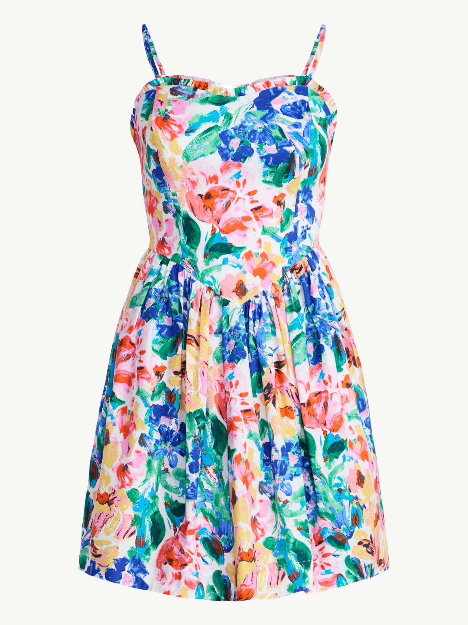 Free Assembly Women's Cotton Corset Mini Dress, Sizes XS-XXL