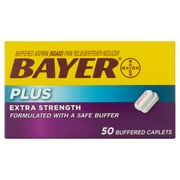 Bayer Plus Extra Strength Buffered Caplets, 50 count